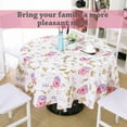 thumbnail image 3 of PiccoCasa Vinyl House Tablecloth Round 60" Dia Red Flower Pattern Waterproof, 3 of 7