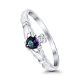 thumbnail image 4 of Claddagh Heart Promise Ring Rainbow CZ 925 Sterling Silver Size 7, 4 of 7