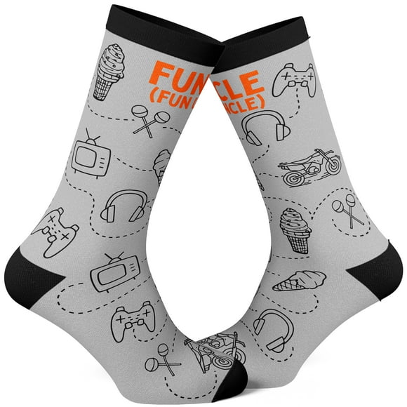 Men's Funcle Socks Funny Cool Uncle Family Fun Activities Gaming Ice Cream Footwear