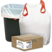 Draw 'n Tie Heavy-Duty Trash Bags, 13gal, .9mil, 24.5 x 27 3/8, White, 200/Box