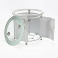 thumbnail image 6 of LeisureMod Walbrooke Modern Aluminum 5-Piece Patio Conversation Set with Outdoor Round Firepit Side Table Tank Holder, Light Grey, 6 of 19