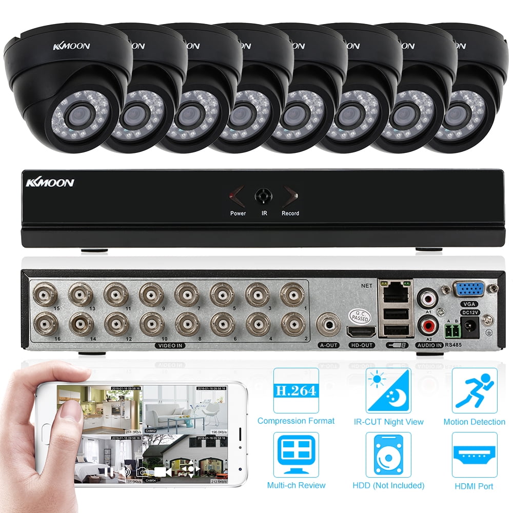 KKmoon® 16CH H.264 960H/D1 DVR Security System with 8pcs 800TVL IRCUT
