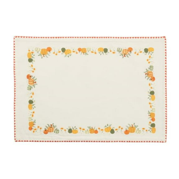 Saro Lifestyle 2819.OR1319B 13 x 19 in. Oblong Pumpkin Patch Placemat, Orange - Set of 4