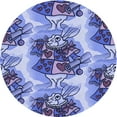 thumbnail image 1 of Ahgly Company Machine Washable Indoor Square Transitional Deep Periwinkle Purple Area Rugs, 3' Square, 1 of 7