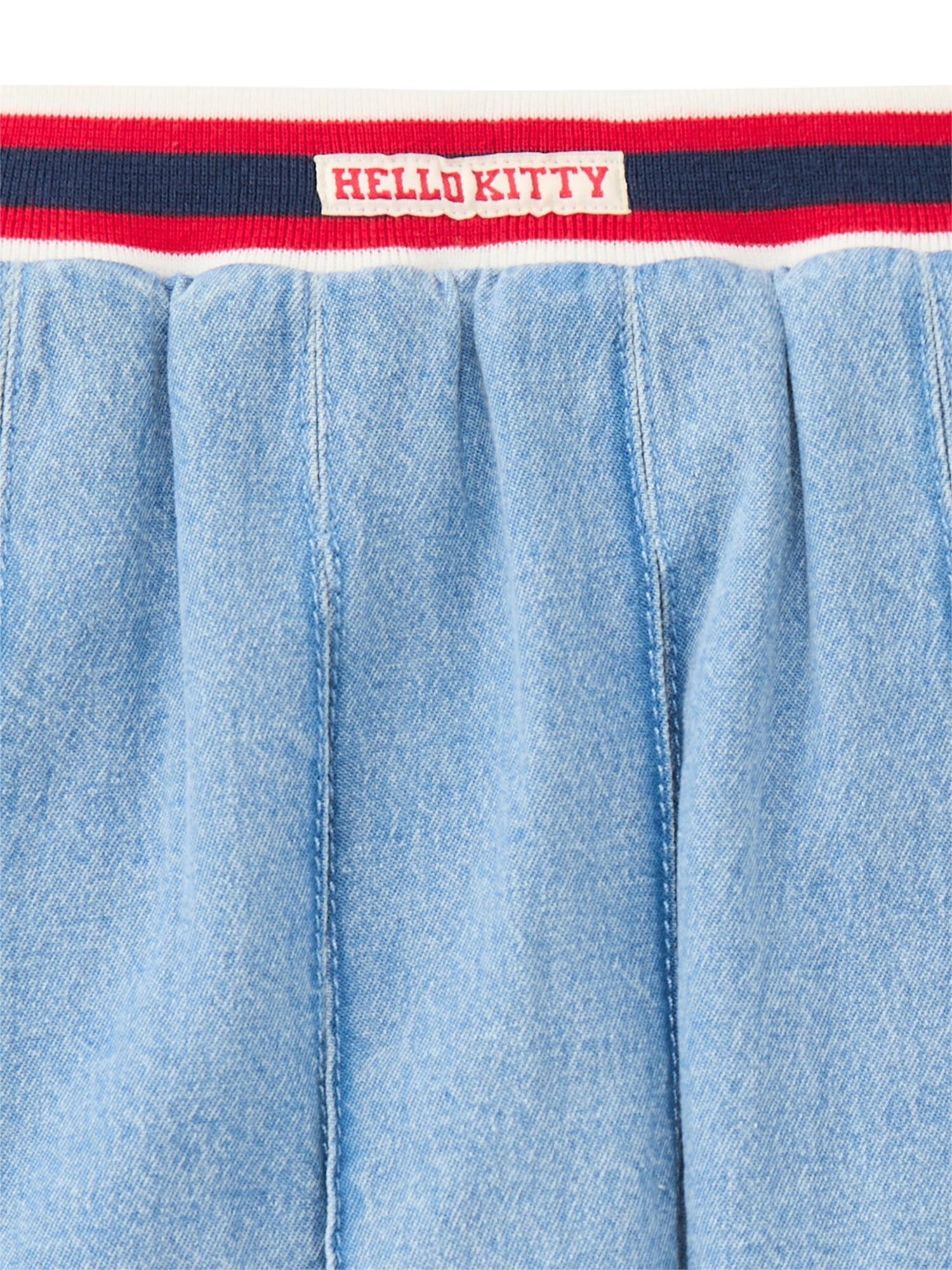 Wonder Nation Hello Kitty Girls Cotton Denim Pleated Skort, Sizes 4-18