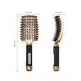 thumbnail image 5 of Cepillo para el cabello Peine para masaje del cuero cabelludo Cepillo para el cabello Cerdas Nylon Mujeres Mojado Rizado Desenredar cepillo para el cabello para salón Peluquería Herramientas de peinado dorado ER, 5 of 5