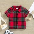 thumbnail image 6 of Kids Toddler Boys Shorts Set Casual Girls Spring Plaid Cotton Short Sleeve Shirt Jeans Shorts Two Piece Clothes Set Summer Outfits,Size 18 Months 24 Months, 6 of 6
