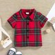 thumbnail image 4 of Gibobby Conjunto para bebé y niños pequeños bebés Niñass Primavera Verano algodón a cuadros camisa de manga corta Jeans pantalones cortos trajes ropa(Rojo, 12-18 Meses), 4 of 5