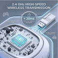 thumbnail image 5 of Captain 700 Pro 2.4GHz Wireless Gaming Headset for PS4/PS5/Switch/PC, Wireless gaming Headphones with Noise-Canceling Flip Mic, 3.5mm Wired Mode for Xbox Series,LED Light,White, 5 of 9