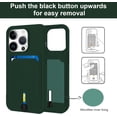 thumbnail image 2 of for iPhone 15 Pro Case with Card Holder Cover Microfiber Inner Lining [Holds 2 Cards] Slim Soft TPU Shockproof Protective Wallet Phone Case for iPhone 15 Pro (Dark Green), 2 of 10