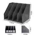 thumbnail image 2 of Deli Collapsible Magazine File Holder 4 Vertical Compartment Binder Holder, Large, Dark Gray, 2 of 9