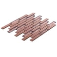 thumbnail image 3 of Sample - Rose Gold Metallic Metal Glass 2/3 offset Linear Mosaic Tile Kitchen Backsplash, 3 of 6