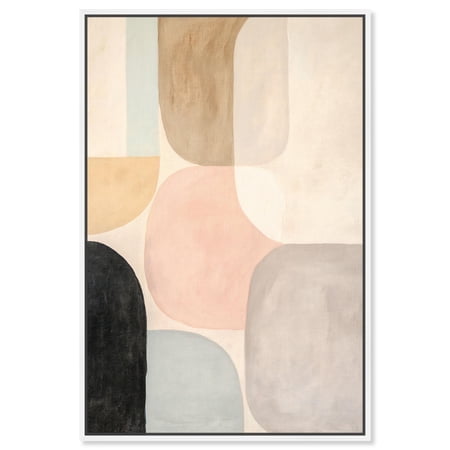 Soft Cubism II Canvas Geometric Abstract by Art Remedy White Frame 16 x 24