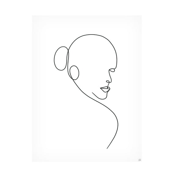 Canvas Wall Art - Line and Brush 'Line Lady 1' Wall Art for Living Room, Bedroom, or Office Décor by Trademark Fine Art - 14 x 19 Inches