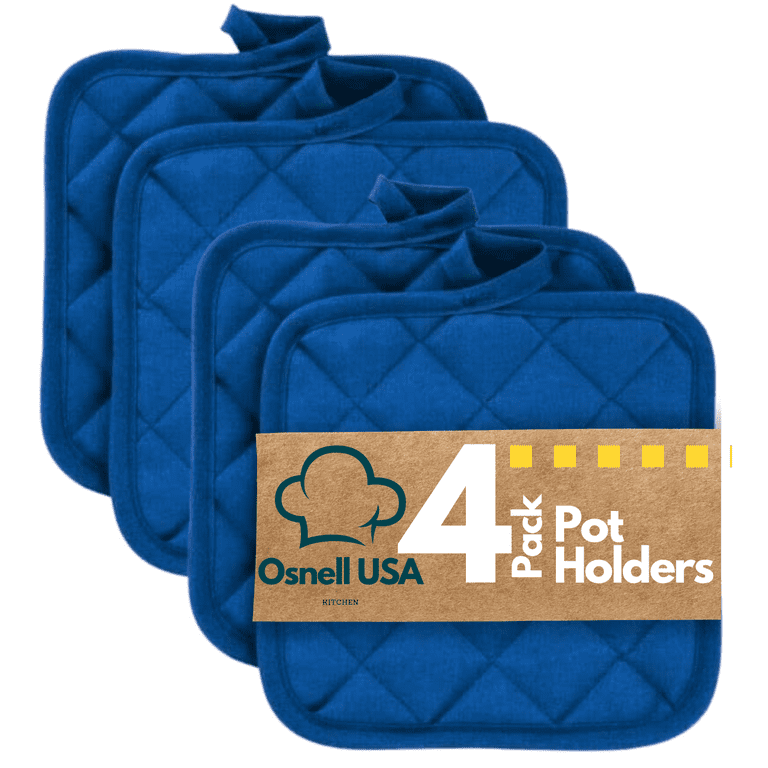 Joyhalo 4 Pack Pot Holders for Kitchen Heat Resistant Clearance Pot Holders  Sets Oven Hot Pads Terry Cloth Pot Holders for Cooking Baking, Black