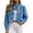 *Sky Blue, variant on ClodeEU Women's Stand Collar Button Down Cropped Denim Jacket,Loose Long Sleeve Short Jean Coat Black,Women's Plus L