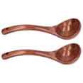 thumbnail image 1 of Wooden Spoon Set Kit for Porridge Coffee Dessert - 2Pcs Long Handle Wood Scoop Ladle, 1 of 8