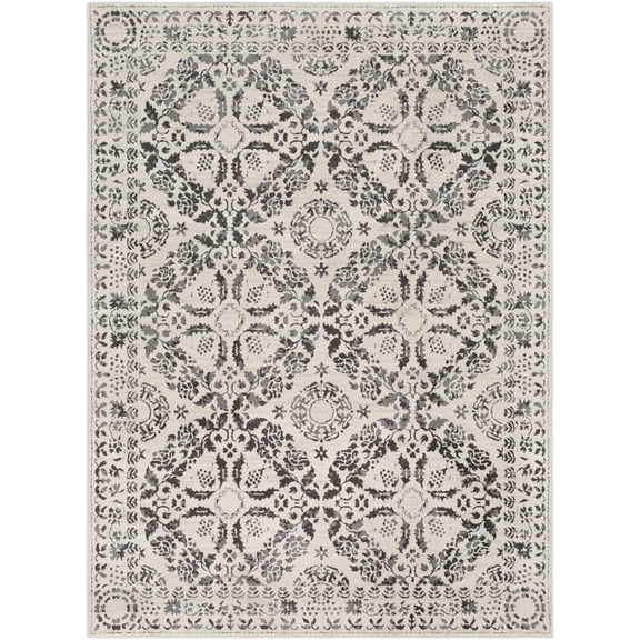 BoutiqueRugs Megargel Transitional Area Rug - Charcoal, Peach, Medium Gray - 8'10" x 12'