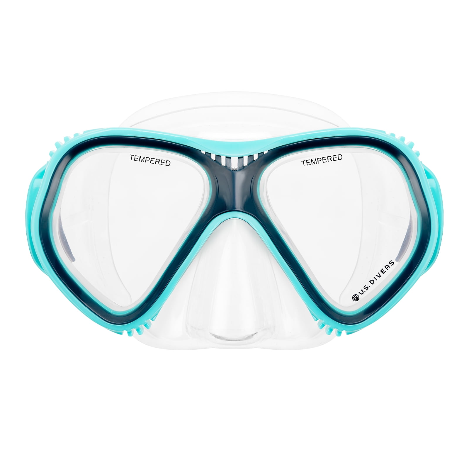 (2 pack) U.S. Divers Playa Adult Snorkel Combo (Teal & Blue)