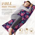 thumbnail image 4 of KLL Rose Flowers Pattern Long Body Pillow Cover,20x60 Body Pillow Cases,Soft Brushed Microfiber Invisible Zipper Design-Pillow core not included, 4 of 7
