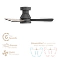thumbnail image 5 of Aero 32in 3-Blade Smart Flush Mount Fan 2700K-6000K CCT Tunable Range LED Light Kit with Remote Control and Black Hardware with Reversible Blades Weathered Wood or Black Works With iOS or Android App, 5 of 10