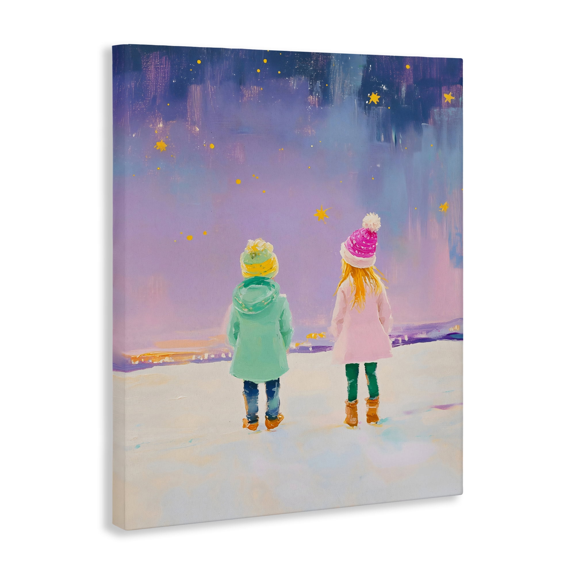 Stupell Industries Children Watching Starry Winter Sky Canvas Wall Art, design by The Prints Vibe