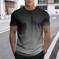 thumbnail image 2 of ZXLBBD Mens T-Shirts Gradient Color Crew Neck Workout Shirts Athletic Performance Comfort Fit Short Sleeve Tee for Gym Training Casual Summer Tshirt,Grey,3XL, 2 of 4