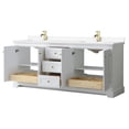 thumbnail image 4 of Wyndham Collection 80" Wood Double Bathroom Vanity in Gold/White, 4 of 6
