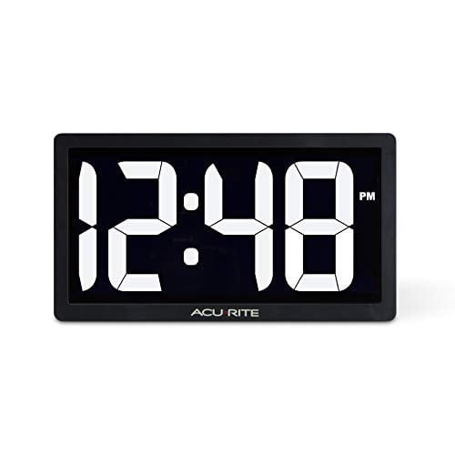 Acurite m 10 Inch Led Digital Clock With Auto Dimming Brightness White Walmart Com