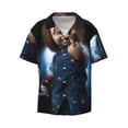 thumbnail image 2 of Lsque Chucky print Men's Cuban Collar Short Sleeve Shirt Summer Beachwear Casual Button Down Fashionable Vacation Leisure Shirt-3X-Large, 2 of 7