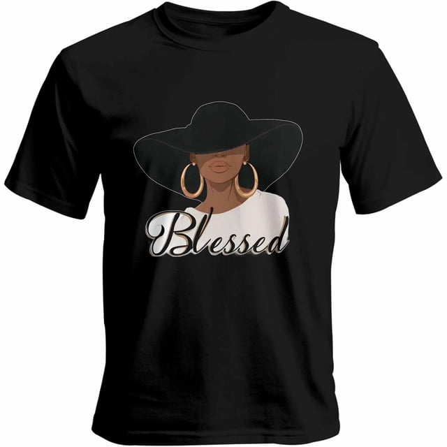 Camisetas gráficas informales de manga corta con aretes grandes para mujer y hombre
