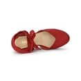 thumbnail image 4 of BLISSFUL STEP Chaussures pour Femmes Sandales Espadrilles à Talon Compensé Haut Bout Rond Rouge 9, 4 of 8
