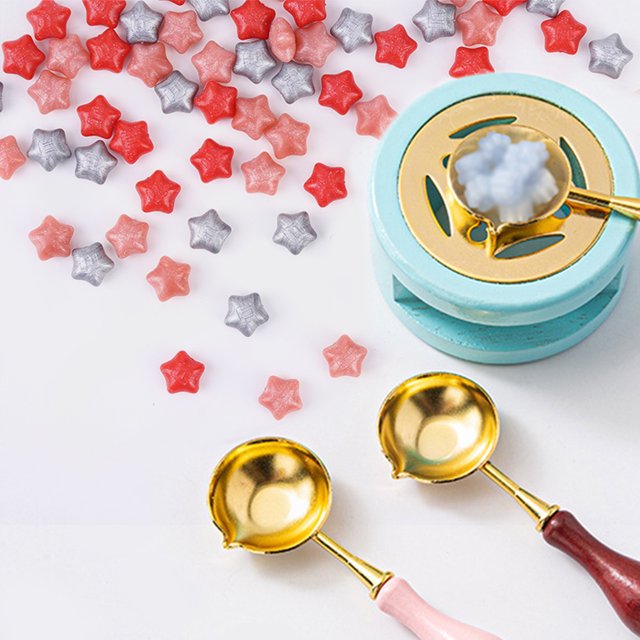 Cuentas de cera esmaltadas creativas Adornos artesanales Moneda de cera de sellado para tarjeta de boda (M)