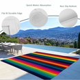 thumbnail image 4 of Fsddascl Rainbow Stripes Outdoor Rug for Patio/Deck/Porch, Non-Slip Large Area Rug 4 x 6 Ft, Mexico Colored Stripes Minimalist Indoor Outdoor Rugs Washable Area Rugs, Reversible Camping Rug Carpet, 4 of 5