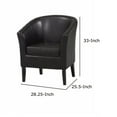 thumbnail image 5 of Stitched Wooden Club Chair with Faux Leather Upholstery, Black, 5 of 5