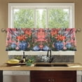 thumbnail image 4 of Yayeee Kitchen Curtains Tier Set of 2 Light Filtering 57"x24" Over Sink Window Panels, Orange Vibrant Flowers, 4 of 7