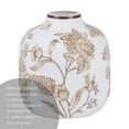 thumbnail image 3 of Home Decor Collection Sterling & Noble Home White Ceramic Brown Floral Painted Tabletop Vase, 3 of 15