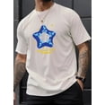 thumbnail image 1 of Camiseta creativa con estampado de estrellas para hombre, informal, de manga corta y cuello redondo, ideal para verano y actividades al aire libre, ideal para practicar deportes de ocio., 1 of 4