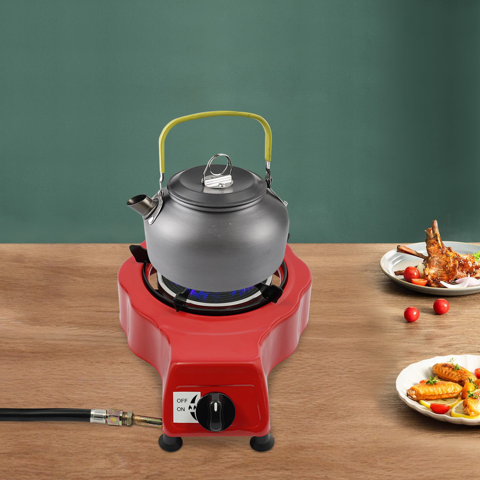 ToppiJoy Portable Stove Burner, Gas Stove, 2750Pa Gas Pressure Round Burner for Patio Outdoor Camping BBQ 14*9.64*4.52in