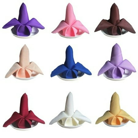

Flmtop Solid Color Napkin Reusable Washable Cloth Home Hotel Wedding Party Accessries Light Purple