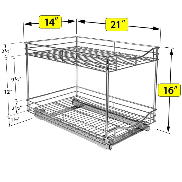 Lynk Professional 4.3-in W x 8.5-in H 2-Tier Cabinet-mount Metal Pull-out  Spice Rack in the Cabinet Organizers department at