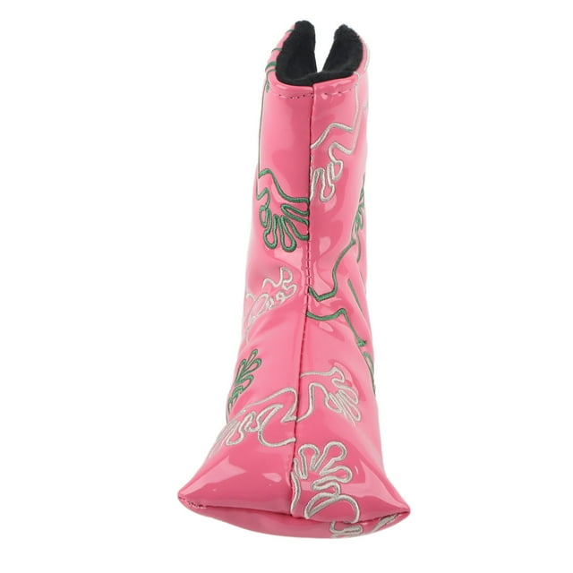Putter Headcover, With Strong Magnetic Closure, Waterproof Durable Dustproof Easy To Clean Embroidery Putter Headcover, For Home Replacement Travel Wine Red,Pink