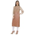 thumbnail image 3 of Bimba PrintedDesignerKurtaFor Womens Straight Kurti V-Neck EthnicTraditionalWear - Cotton Modal, 3 of 7