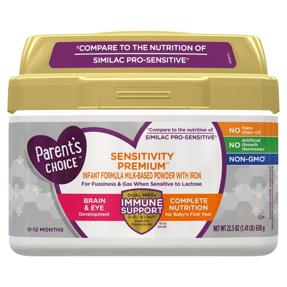 Parent's Choice Sensitivity Premium Powder Baby Formula with Iron, 22.5 oz Tub