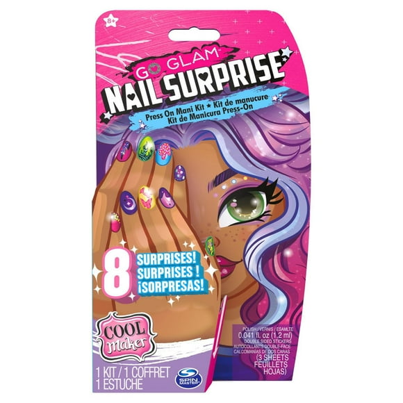 Cool Maker, GO GLAM Nail Surprise Manicure Set with Surprise Feature Press on Nails and Polish (Styles May Vary), Nail Kit Kids Toys for Ages 8 and up