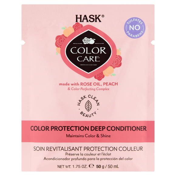Hask Color Care Deep Sulfate-Free Conditioner with Rose Oil & Peach, 1.75 oz, Travel Size
