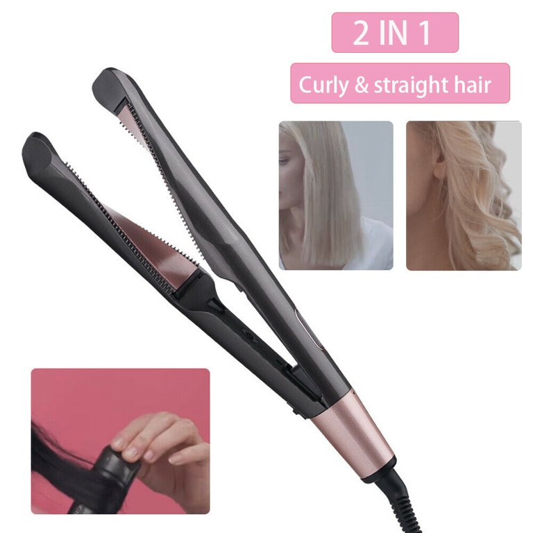 Curling iron that pulls hair outlet in