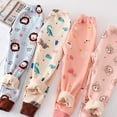 thumbnail image 3 of WOYY Big Girls Pajama Pants Cartoon Print Stretch Trousers Winter Warm Leggings, 3 of 3