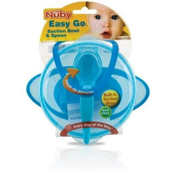Alimentation pour Bébé - Nuby - Bol à Succion avec Cuillère et Couvercle (1 Seulement) Couleur Variée 5419