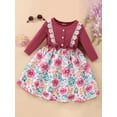 thumbnail image 2 of GXFC Little Girls Fall Dress Clothes 3T 4T 5T 6T 7T Kids Girls Long Sleeve Flower Print A-line Dress Spring Autumn Dress Clothing for Children Girls, 2 of 9